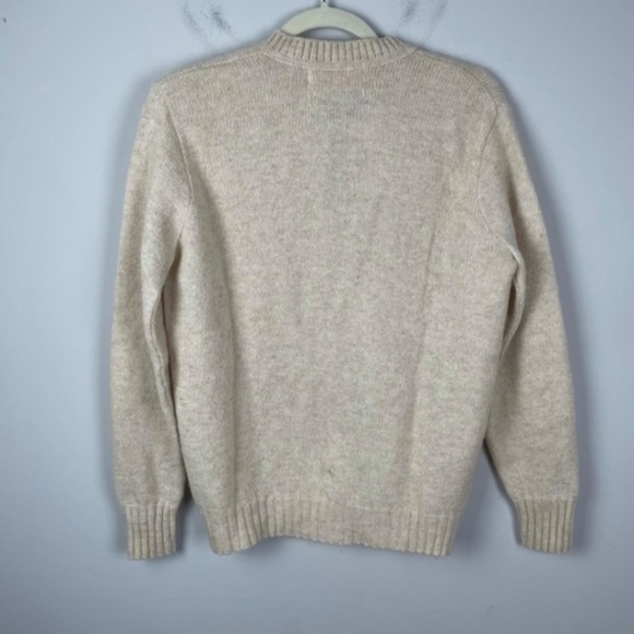 Vintage Fall River Knitting Mills Tan Wool Cardigan Sweater S - Picture 8 of 9